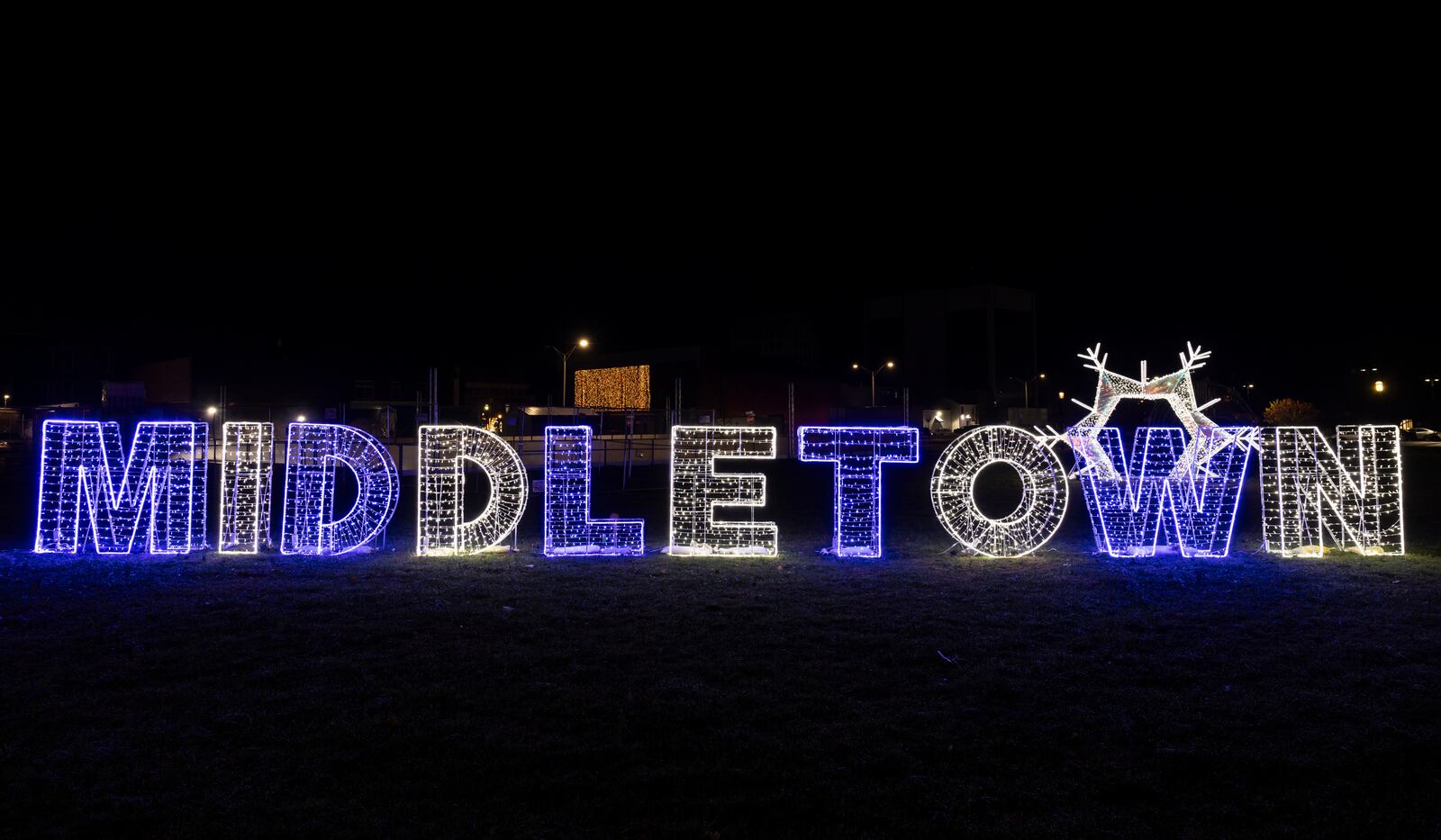 Holiday lights are installed and the outdoor ice skating rink is being prepared Wednesday, Nov. 6, 2024 in Middletown. NICK GRAHAM/STAFF