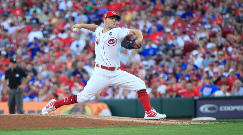Reds starter Sonny Gray pitches against the Cubs on Friday, June 28, 2019, at Great American Ball Park in Cincinnati. David Jablonski/Staff