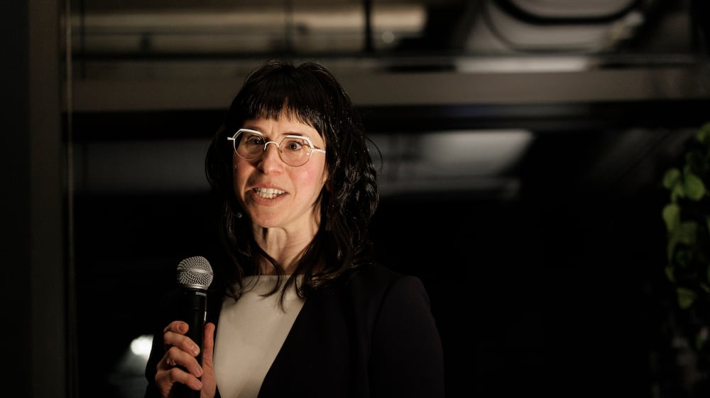 Sasha Gallant, cofounder of the DIV Fund, speaks at an event Thursday, Feb. 5, 2026, in Washington. (AP Photo/Moriah Ratner)