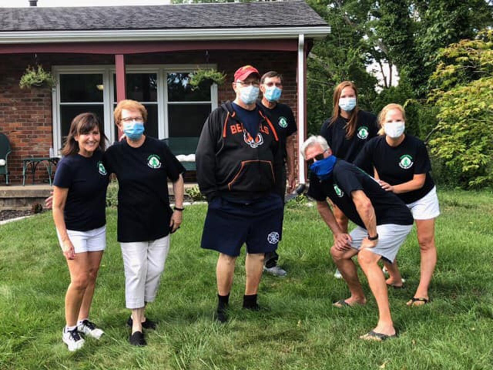 More than 100 Middletown firefighters, police officers, relatives and friends drove by Paul Lolli's home in August, days after the Middletown fire chief received a liver transplant. SUBMITTED PHOTO