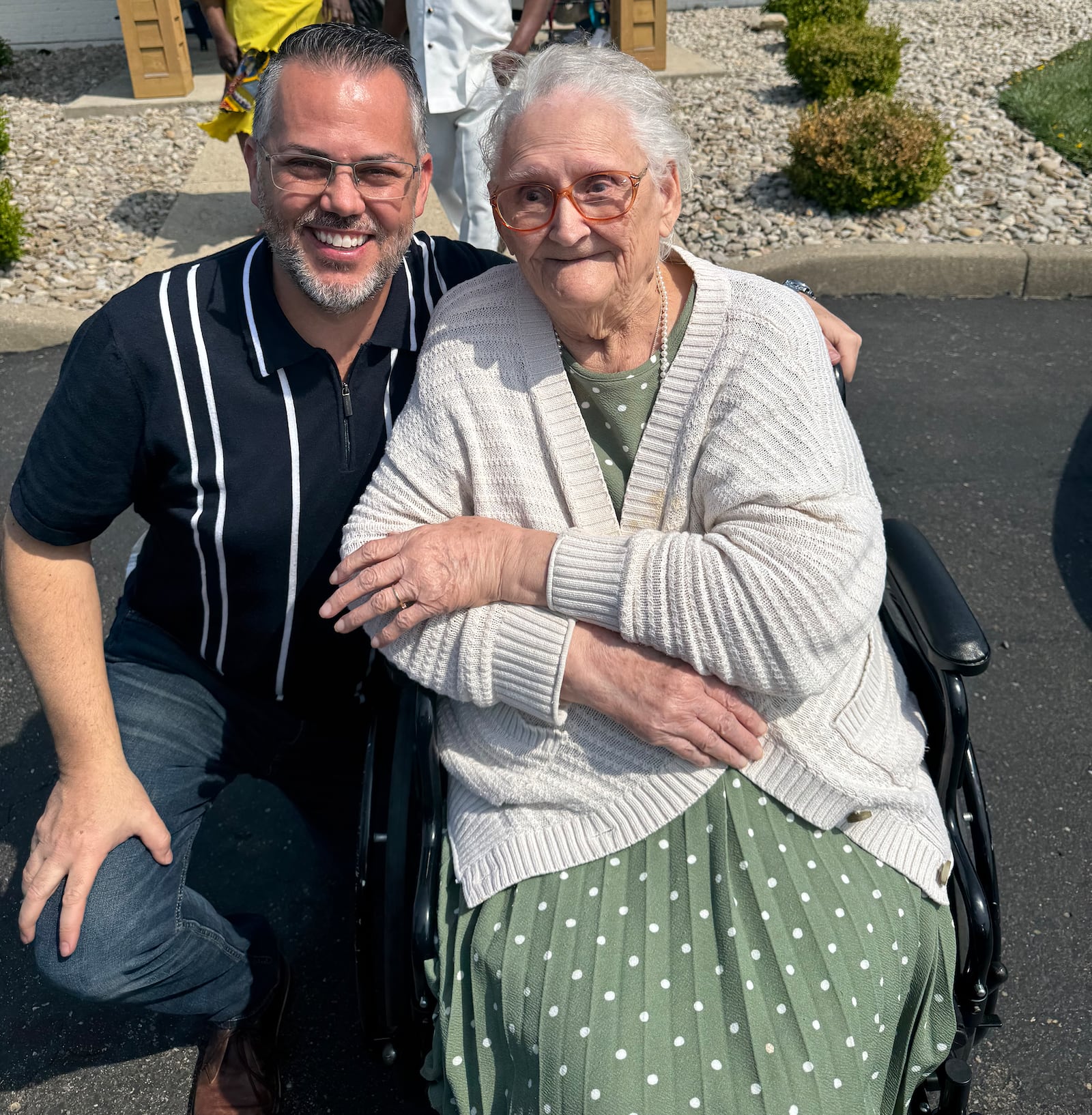 Joe Shutts with his grandmother, Mary Shutts. 