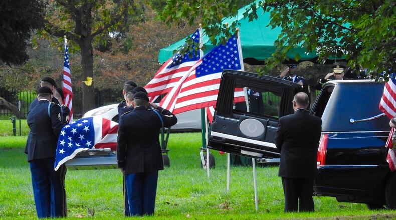 Army Pvt. Timothy Ashcraft was laid to rest Monday, Oct. 16, at Woodside Cemetery in Middletown with military honors. Ashcraft, who attended Middletown City Schools for elementary and junior high, died earlier this month after a military vehicle struck him while he was in formation at an Army base in Fort Jackson, S.C. Ashcraft was a 2017 graduate of Amelia High School, according to the West Clermont Local School District. NICK GRAHAM/STAFF