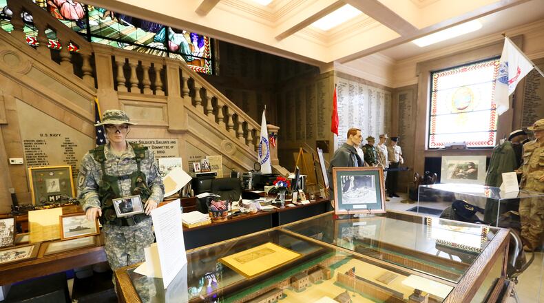 With two levels of steep stairs, the museum inside the Sailors Soldiers and Pioneers Monument — which houses military uniforms, records and artifacts — is hard to navigate. Butler County Commissioner Cindy Carpenter is proposing making the museum more accessible to those with physical disabilities. GREG LYNCH/2015