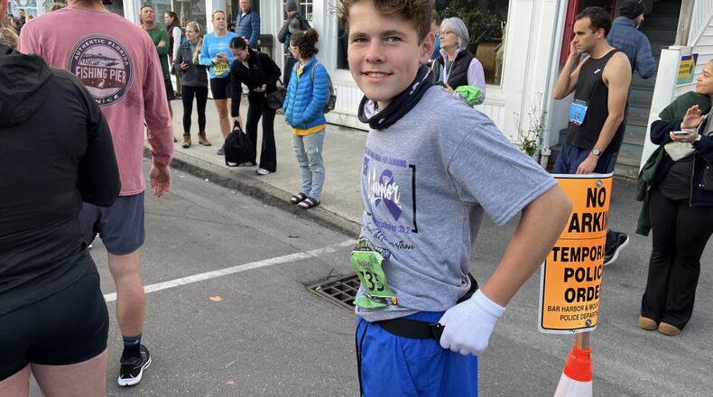 Nolan Runkle, 14, completed the Mount Desert Island Marathon in Maine last weekend. CONTRIBUTED