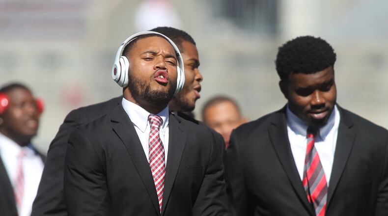 Ohio State’s Marshon Lattimore arrives at Ohio Stadium before a game against Indiana on Saturday, Oct. 8, 2016, Columbus. David Jablonski/Staff