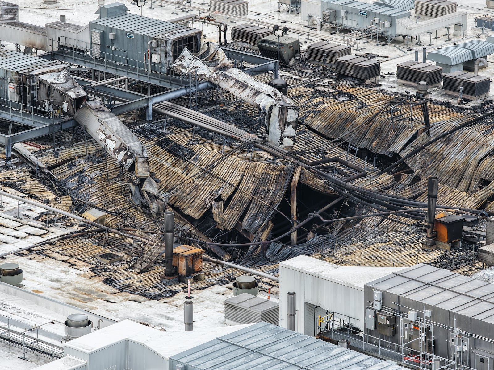 The aftermath of a fire that destroyed a portion of Koch Foods in Fairfield. The Butler County Coroner’s Office on Feb. 17 identified the man killed in the fire as 25-year-old Griffin Darrow. NICK GRAHAM/STAFF