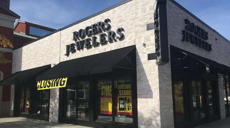 The Rogers Jewelers at Liberty Center in Liberty Twp. is one of 17 Ohio locations offering store closing sales after parent company Samuels Jewelers filed Chapter 11 Bankruptcy in August.