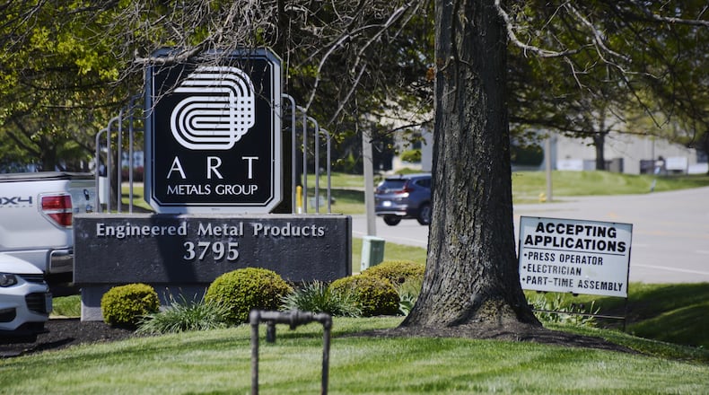 ART Metals Group on Symmes Road in Fairfield is planning to expand its building and increase its workforce. Hiring 10 new employees is underway, and construction on a 30,000-square-foot addition is set to be complete by 2022. The current footprint of the business is 40,000 square feet. In exchange, Fairfield City Council offered the company a tax break. MICHAEL D. PITMAN/STAFF