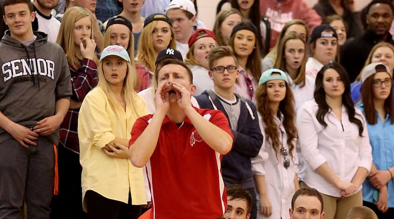 Carlisle coach Don Ridinger calls in a play during the Indians’ game at Madison on Jan. 27. CONTRIBUTED PHOTO BY E.L. HUBBARD