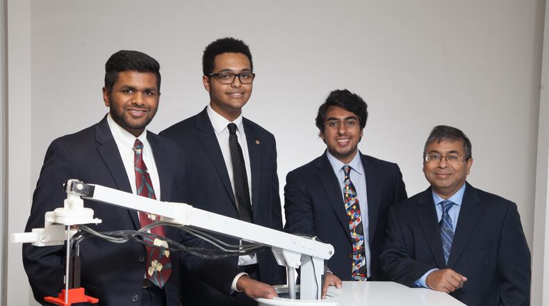 The CardioFlux Mapping System was created by the Genetesis team (left to right) Vineet Erasala, vice president of research and development; Manny Setegn, vice president of engineering; CEO Peeyush Shrivastava; and CFO Chandan Srivastava. CONTRIBUTED
