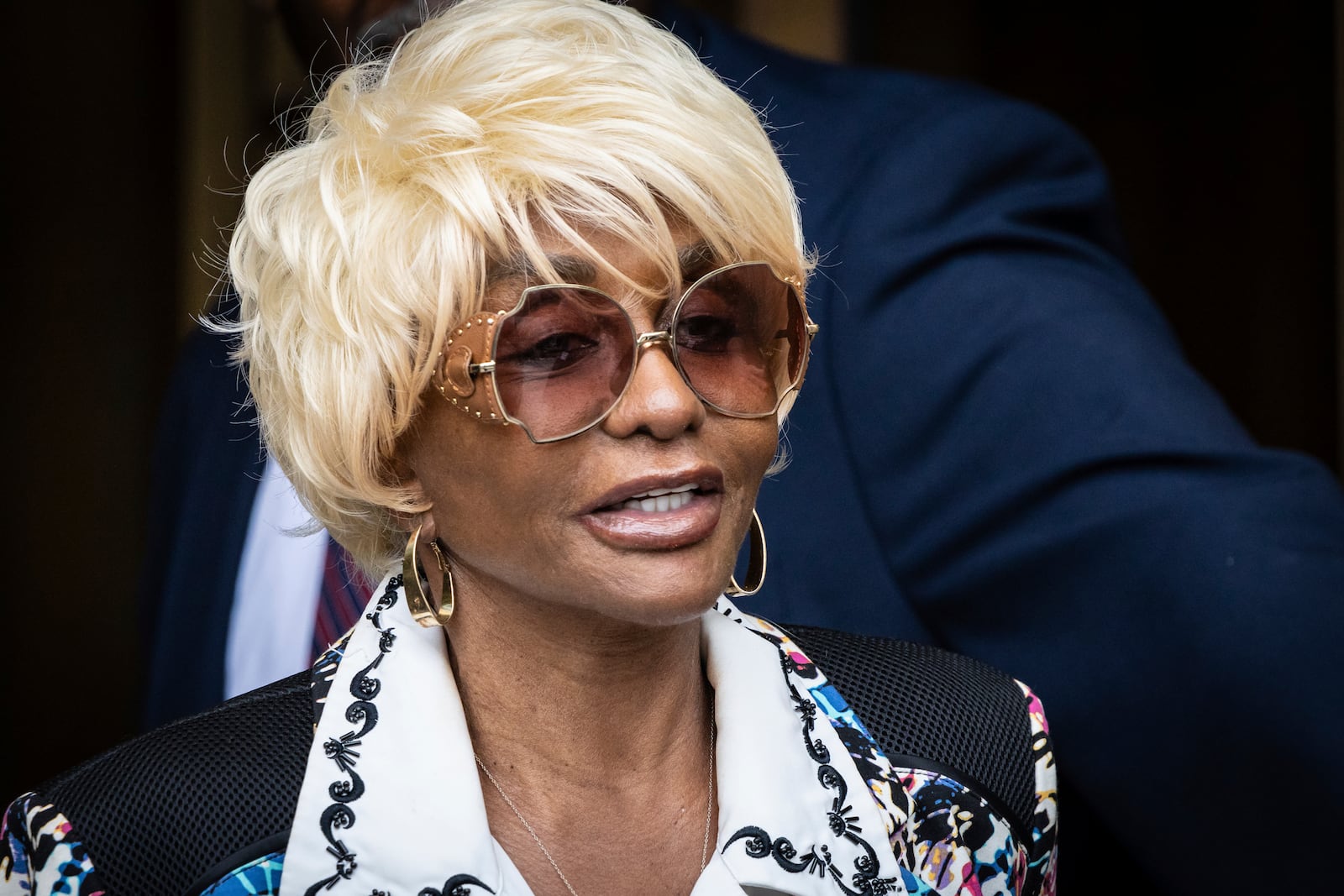 Janice Combs, mother of Sean "Diddy" Combs leaving the courthouse, Monday, June 16, 2025, in New York. (AP Photo/Stefan Jeremiah)