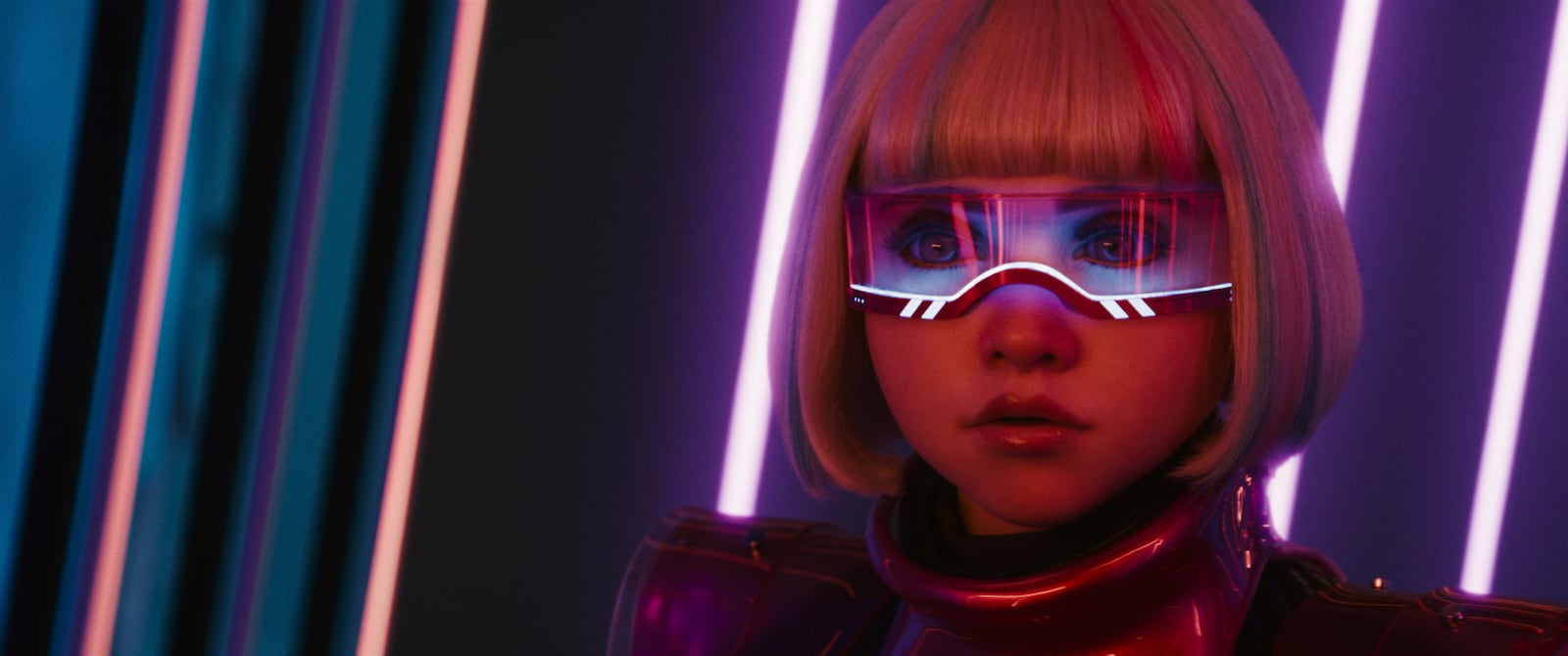 This image released by Universal Pictures shows M3GAN in a scene from "M3GAN 2.0." (Universal Pictures via AP)