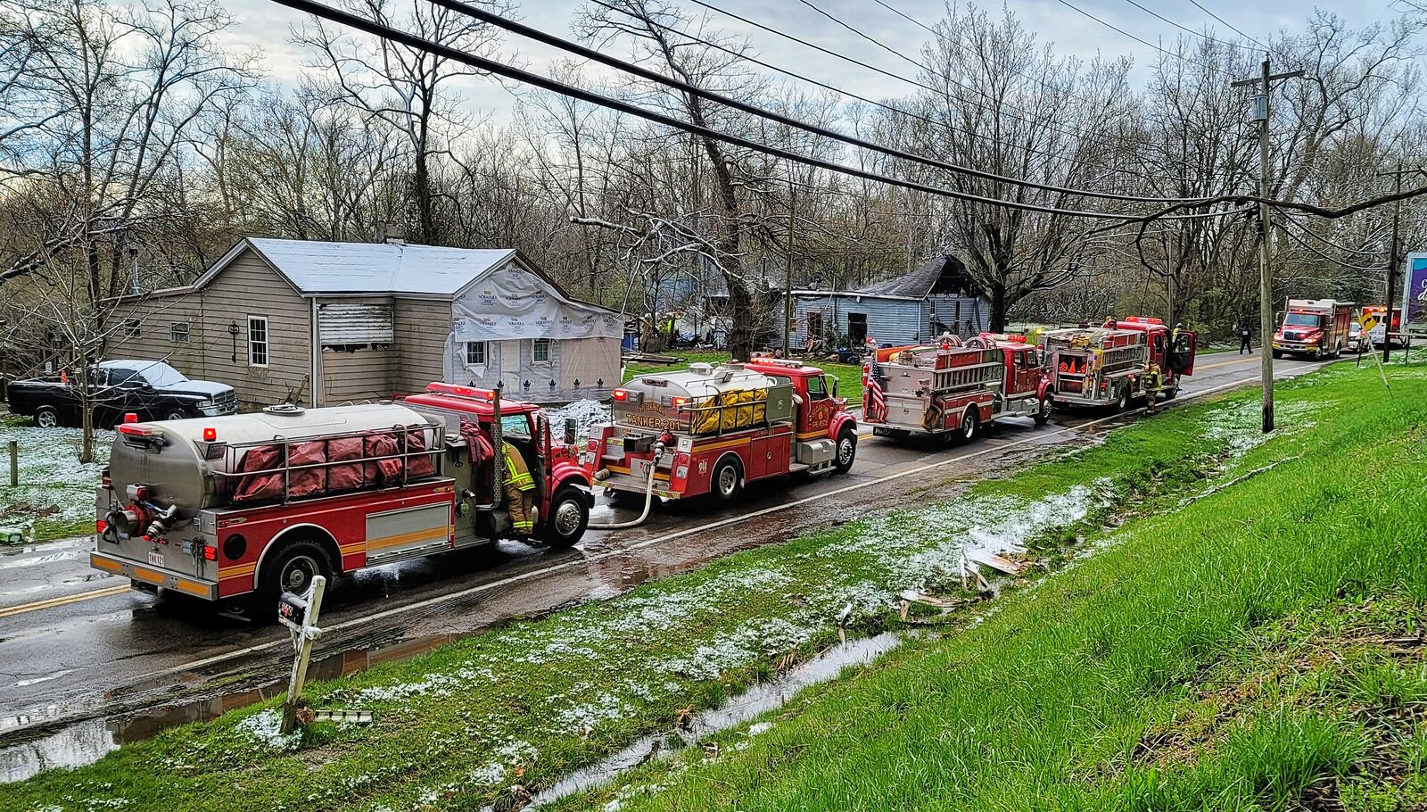 A man was killed in a house fire Thursday morning, April 1, 2021 on N. B Street in St. Clair Township. NICK GRAHAM / STAFF
