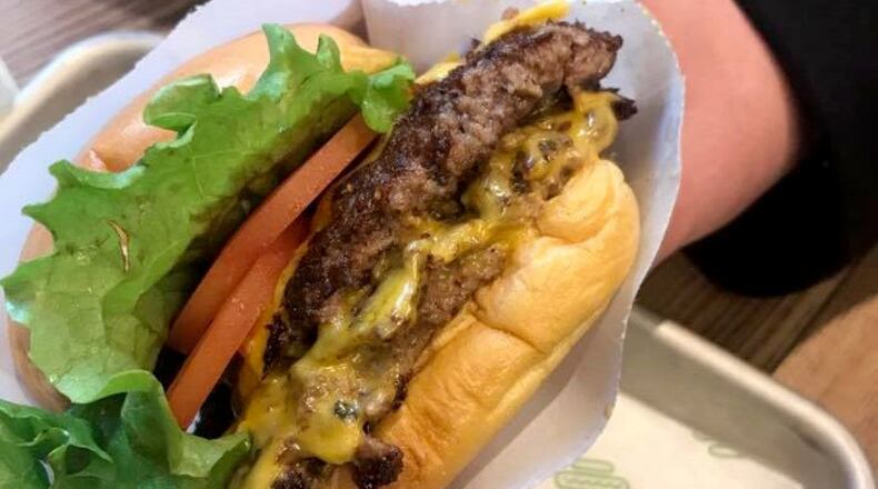 Shake Shack burger taken in New York in 2017. Photo by Amelia Robinson
