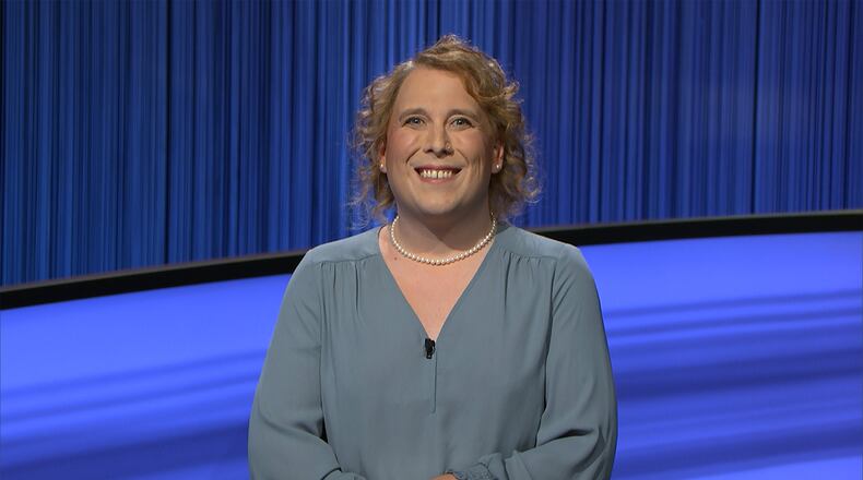 Amy Schneider, a native of Dayton who lives in Oakland, California, during her recent, long run as "Jeopardy" contestant. (Jeopardy Productions, Inc./TNS)