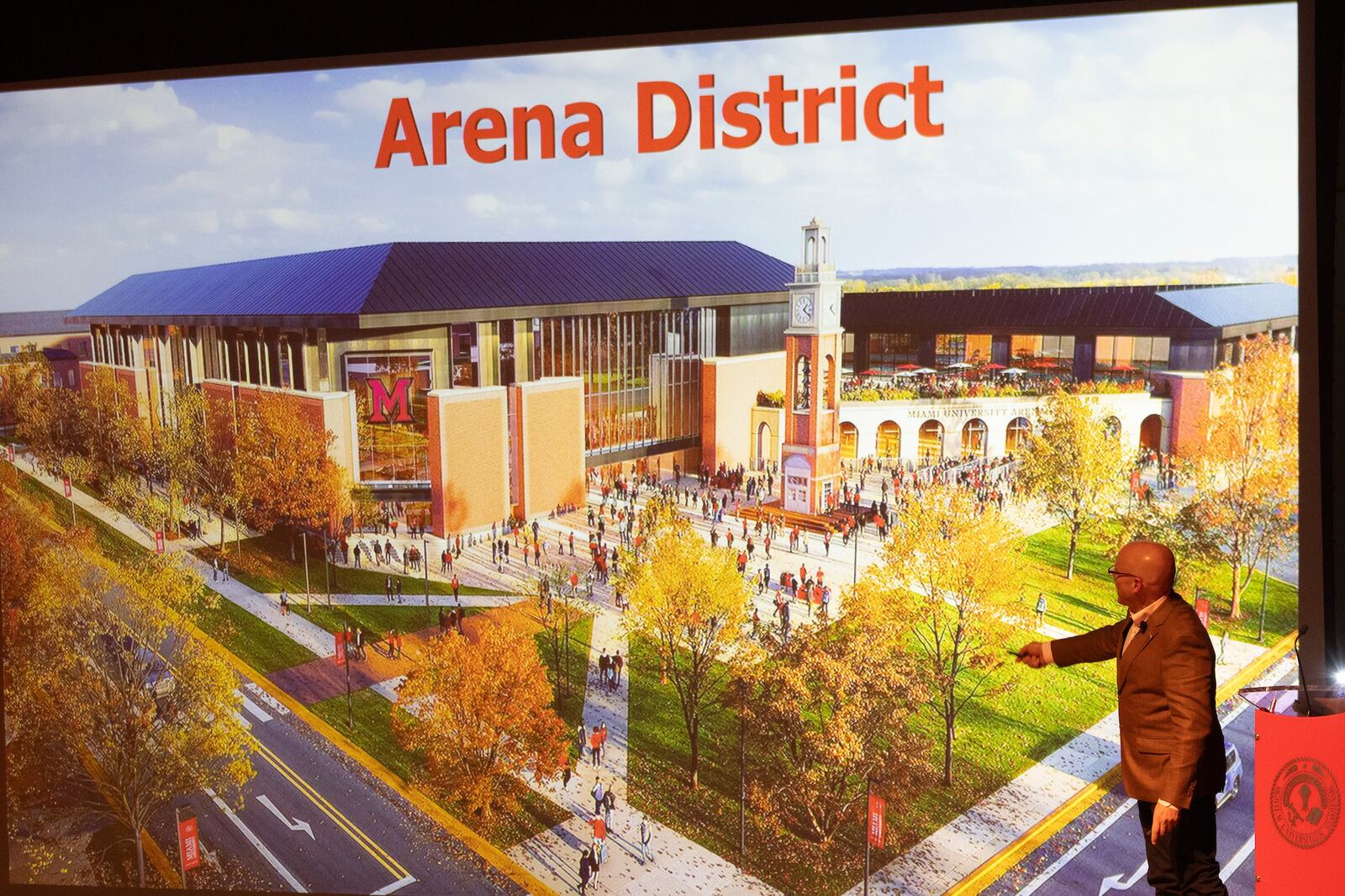 During a recent spring update Miami University President Gregory Crawford touted the plan as working but also praised its transformation impact as improving the quality of the university. And Crawford unveiled a rendering during his speech last week at Hall Auditorium showing one of the initial visions for a new sports arena complex proposed as a replacement for Millett Hall. (Provided)