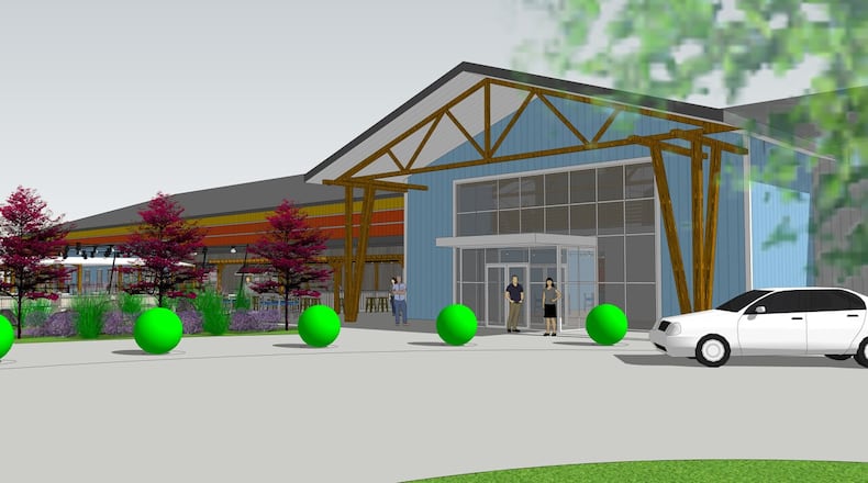 The Pickle Lodge on Kingsgate Way in West Chester Twp. will feature 17 indoor courts, five outdoor courts, a bar, restaurant and event space. Its expected to open its first phase of use in early 2023. CONTRIBUTED/WCPO