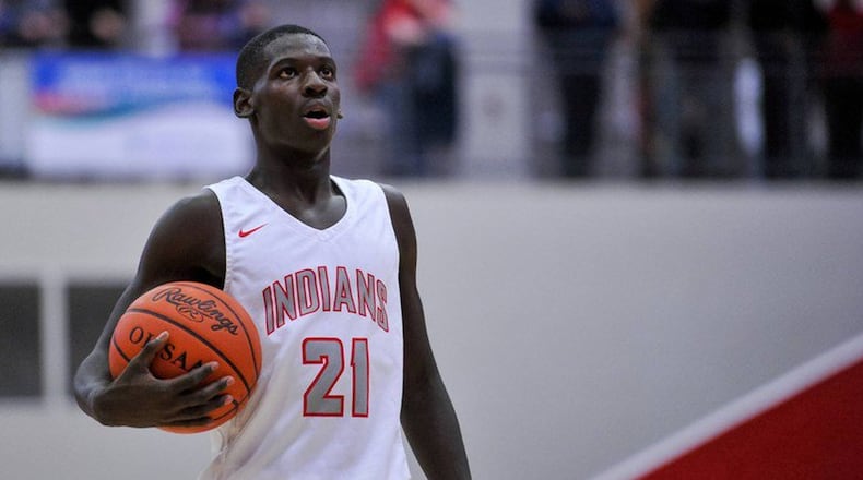 Fairfield’s DaShaun Simpkins prepares for a free throw during a 57-42 loss to visiting Hamilton on Dec. 21, 2018, at the Fairfield Arena. NICK GRAHAM/STAFF
