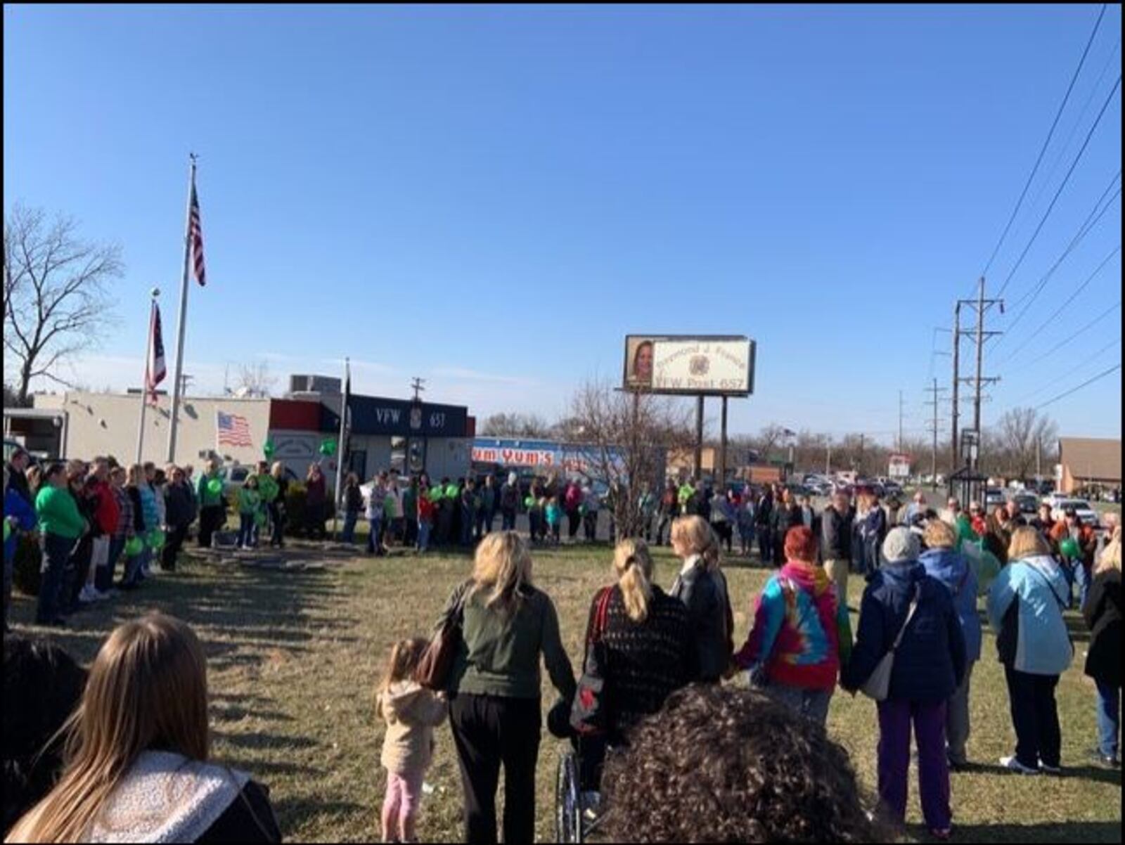 Tuesday evening's vigil for Cheryl Coker, the Riverside mother who has been missing six months. (Sean Cudahy/Staff)