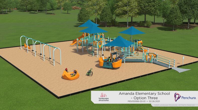 The Kiwanis Club of Middletown is raising money to build an ADA-approved playground at Amanda Elementary School. The playground is set to be constructed during a Community Build Sept. 11-12. By the community building the playground, the Kiwanis Club will save $30,000, said Henrietta Nye, co-chair of the project. SUBMITTED ART