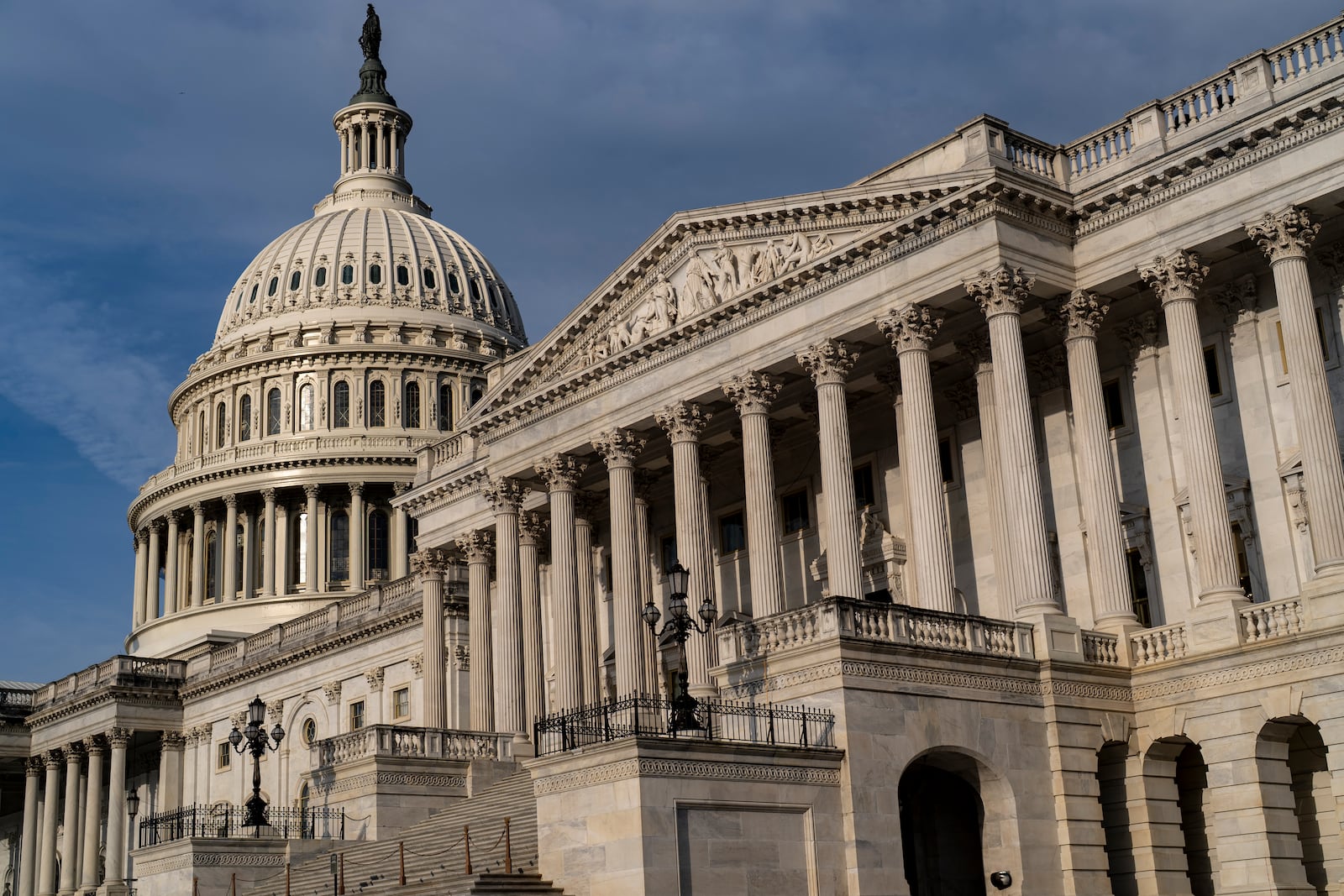 The Senate side of the Capitol is seen in Washington, early Monday, June 30, 2025, as Republicans plan to begin a final push to advance President Donald Trump's big tax breaks and spending cuts package. (AP Photo/J. Scott Applewhite)