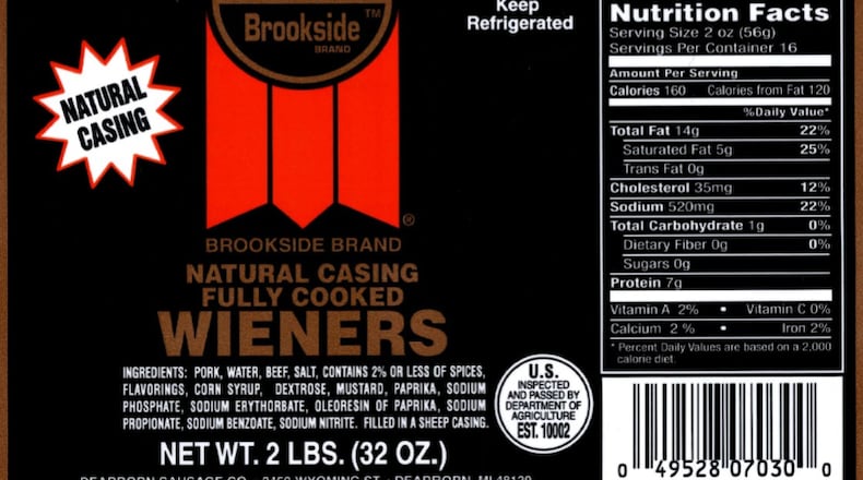 Recalled Dearborn Sausage Company wieners