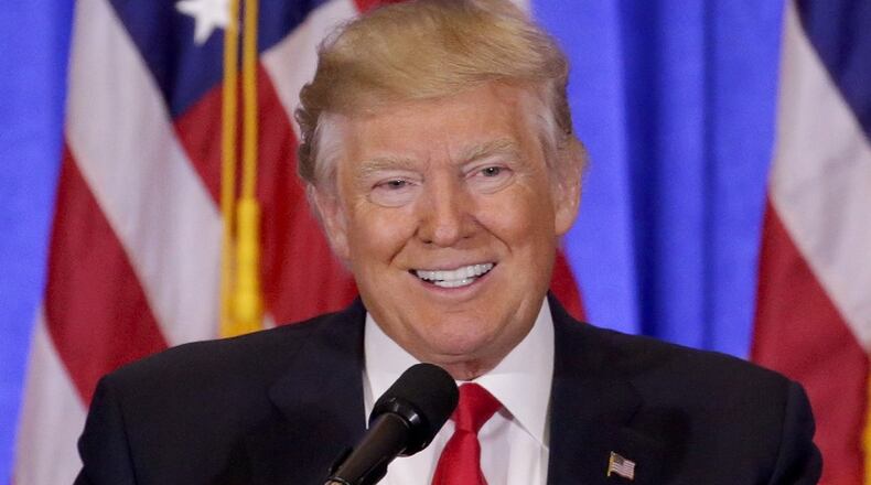 President-elect Donald Trump speaks during a news conference, Wednesday, Jan. 11, 2017, in New York. The news conference was his first as President-elect. (AP Photo/Seth Wenig)