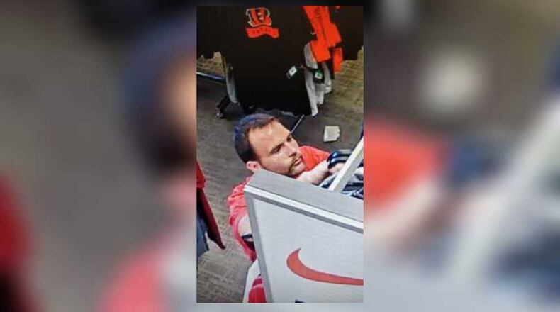 Police are looking for this man, who allegedly stole a pair of shoes and T-shirts from Kohl’s in Fairfield Twp. Police say he led authorities on a chase through a wooded area and neighborhood when confronted.