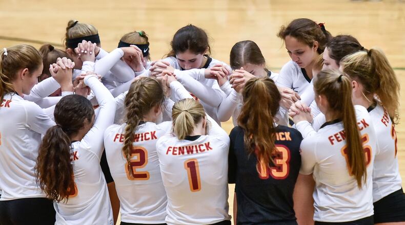 Fenwick defeated Badin 3-1 in their volleyball match Thursday, spet. 14 at Badin High School in Hamilton. NICK GRAHAM/STAFF