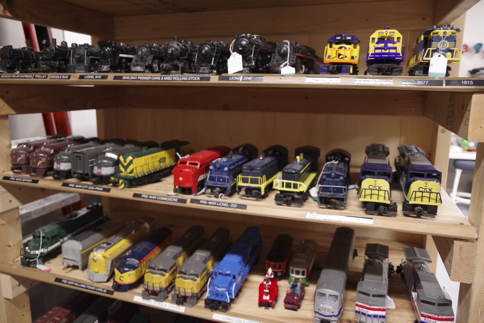 Inspected, and ready to run for another season is just a small portion of rolling stock for the B&O layout. Each locomotive has a designated spot in the fully equipped workshop. PHOTO BY JIM KRAUSE/CONTRIBUTED