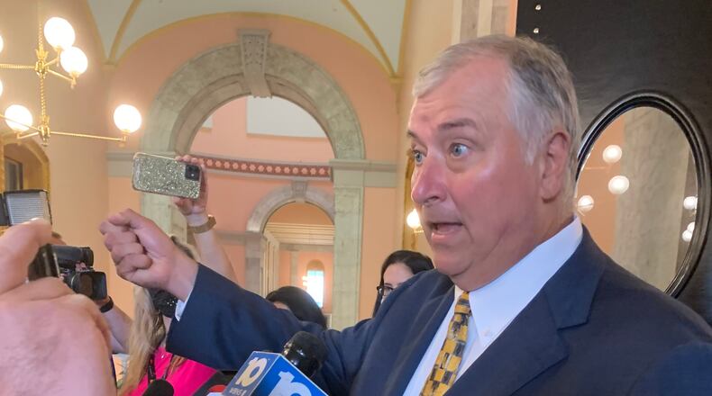 Former Ohio House speaker Larry Householder, R-Glenford, defended House Bill 6 as a law that cuts electricity rates and save jobs. The bill is at the center of an alleged $60 million bribery scheme that Householder supposedly masterminded, according to federal authorities.