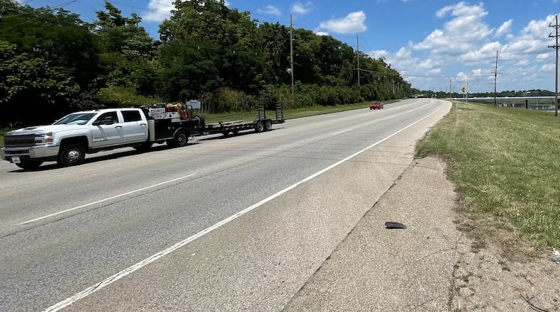 Hamilton City Council recently approved a new agreement with the Ohio Department of Transportation to repave Ohio 128, also known as Pyramid Hill Boulevard, from the city’s southern corporation line to the Columbia Bridge. The project is slated to start in 2024. Pictured is Ohio 128 traffic on Friday afternoon, July 7, 2023, just south of the Columbia Bridge. MICHAEL D. PITMAN/STAFF