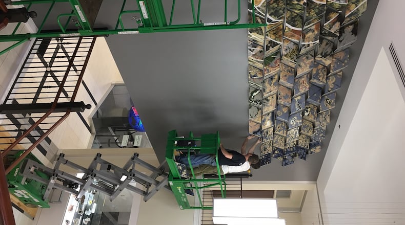 New art, entitled “Flux” was installed this week inside the renovated Shideler Hall on Miami University’s Oxford campus. CONTRIBUTED