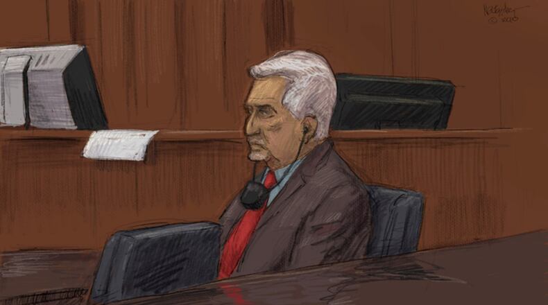 Dr. Saad Sakkal during his 2019 federal trial in U.S. District Court in Cincinnati.CONTRIBUTED BY WCPO-TV