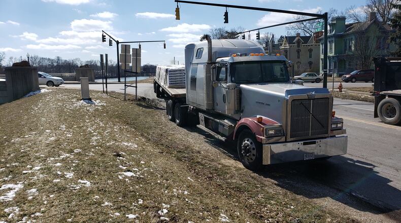 Crews responded to a report this afternoon of a Franklin crash at Miami and Park avenues involving a semi truck and a vehicle. NICK GRAHAM / STAFF