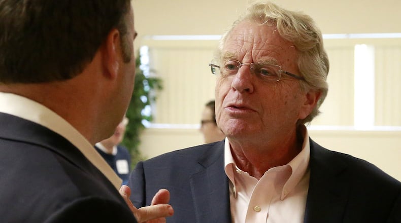 Legendary TV talk show host and former Cincinnati Mayor Jerry Springer has died at age 79, according to multiple sources. Springer is pictured at a fundraiser in Springfield in this 2016 file photo at the Knights of Columbus hall in Springfield. Bill Lackey/Staff