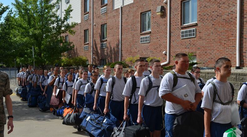 Forty-five members of the Springboro High School Junior Air Force ROTC participated in the Ohio Valley Leadership School held this month at Wright State University and Wright-Patterson Air Force Base. The program is a Junior ROTC-sponsored camp that occurs throughout the nation at various locations. CONTRIBUTED