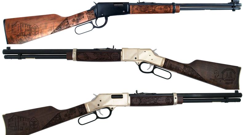 Commemorative rifles are available for purchase as part of the Monroe Bicentennial Celebration. Each of the limited edition rifles feature engravings of the city and bicentennial logos, historic landmarks, and President James Monroe, who is the city’s namesake. The city’s Bicentennial Committee will receive a donation for each rifle purchased. CONTRIBUTED