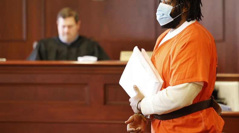 Anthony Brown, charged in a fatal shooting at Walmart in Fairfield Township, appeared for a hearing Tuesday, Jan. 31, 2023 in Butler County Common Pleas Court in Hamilton. A trial was scheduled for June 26. NICK GRAHAM/STAFF