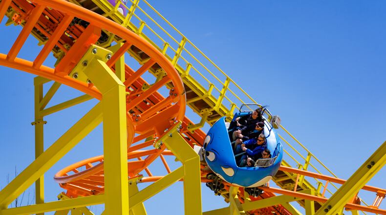 Riders spin through the hairpin turns on Cedar Point's Wild Mouse. PHOTO COURTESY OF CEDAR POINT