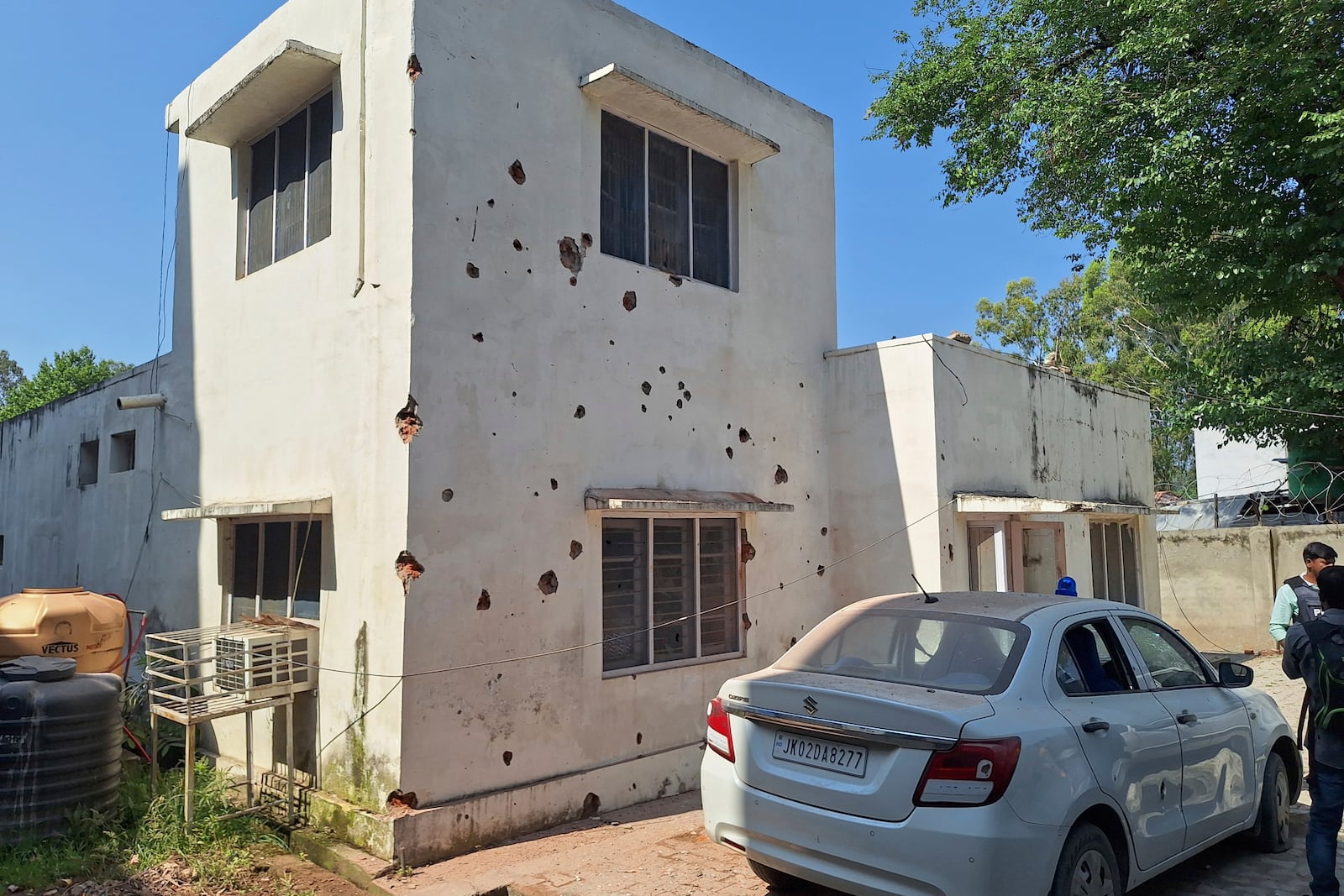 A residence, damaged by a Pakistan shelling, of a senior government official is seen in Rajouri, along the Line of Control, India, Saturday, May 10, 2025. (AP Photo)