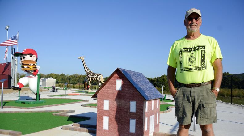 Kim Nuxhall has led the project of an 18-hole mini golf course for the disabled children and adults that play baseball at the Joe Nuxhall Miracle League Fields on Groh Lane in Fairfield. The course will open at an Oct. 5 dedication. MICHAEL D. PTIMAN/STAFF
