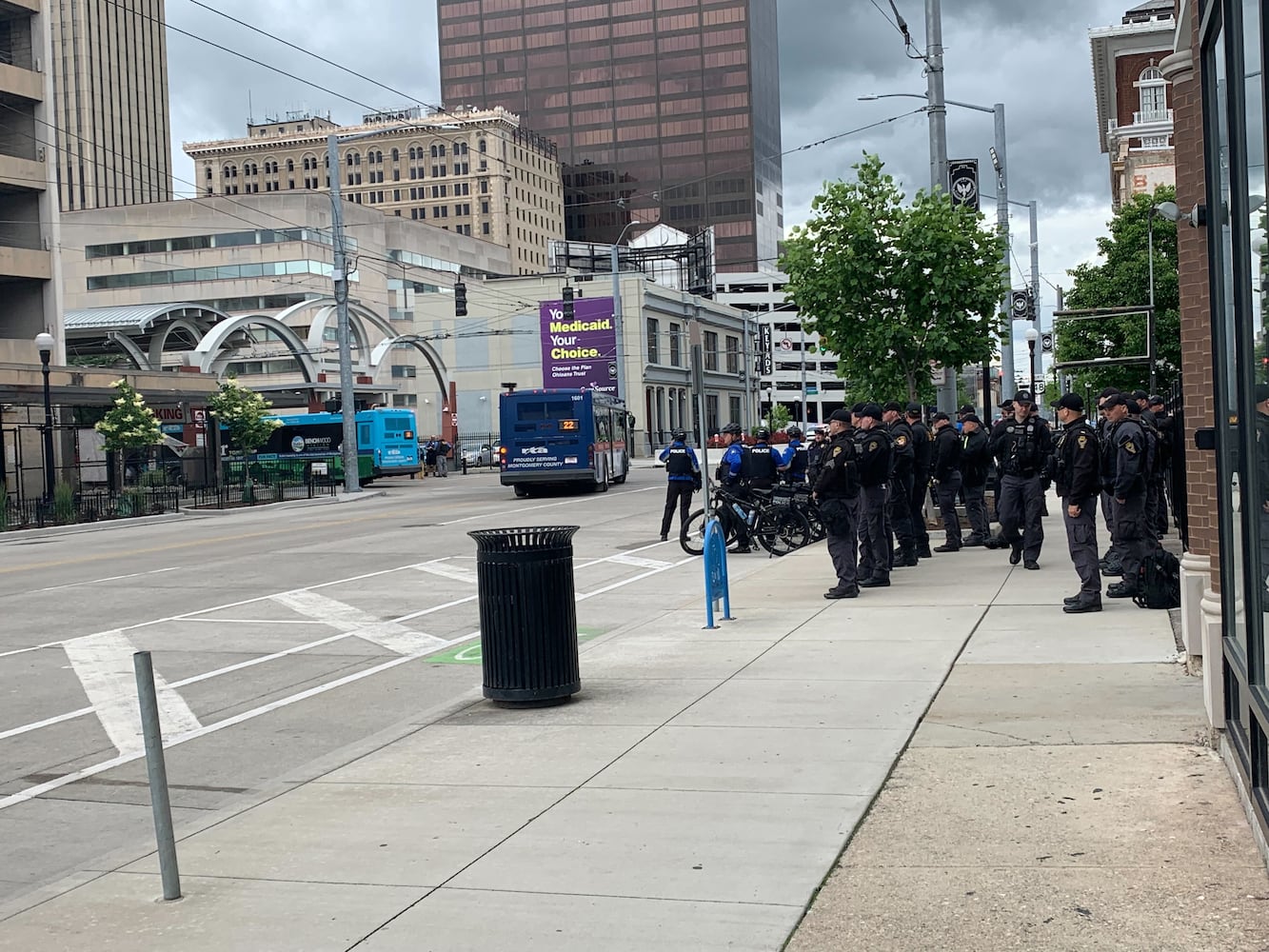 Dayton police at downtown RTA hub