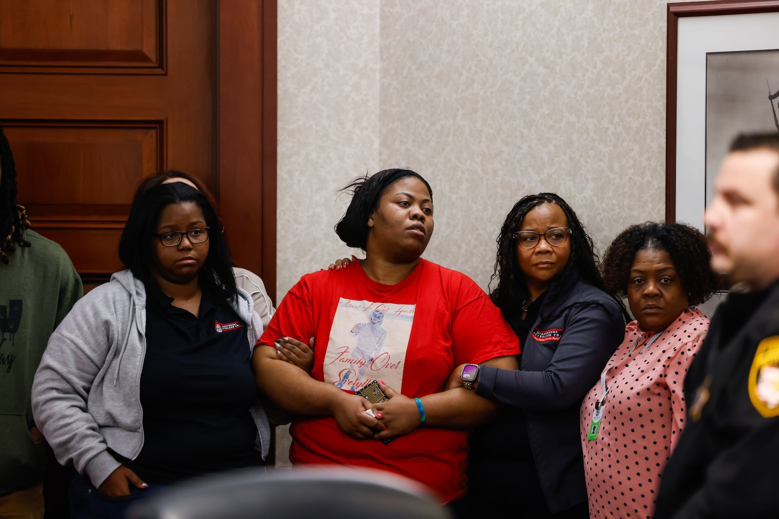 Family members of Kakaris' alleged victims, Marvin Tyrone "Ty" Davis Jr. and Daniel Fitzgerald, appeared in court Thursday, March 5, 2026. NICK GRAHAM/STAFF