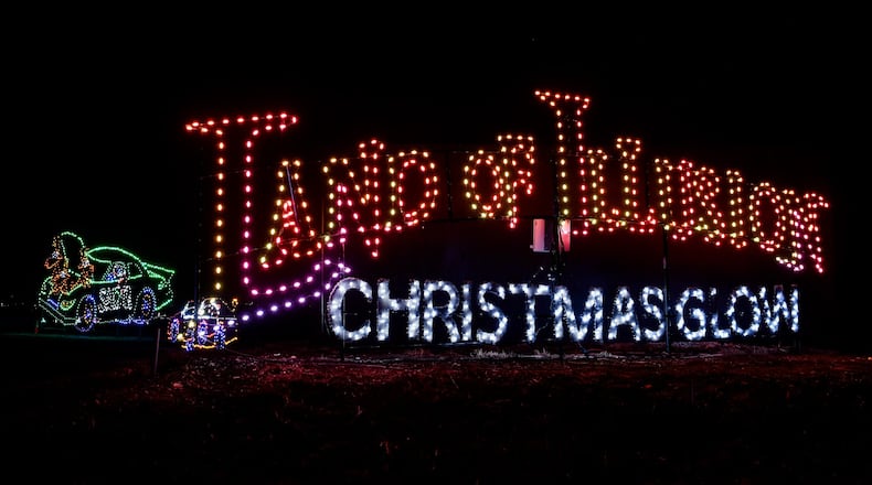 The Land of Illusion Christmas Glow on Thomas Road in Madison Township is open nightly through December with over 3.5 million lights in a 1.5 mile drive-through light display. The Christmas Village with Santa is open on select nights. NICK GRAHAM/STAFF