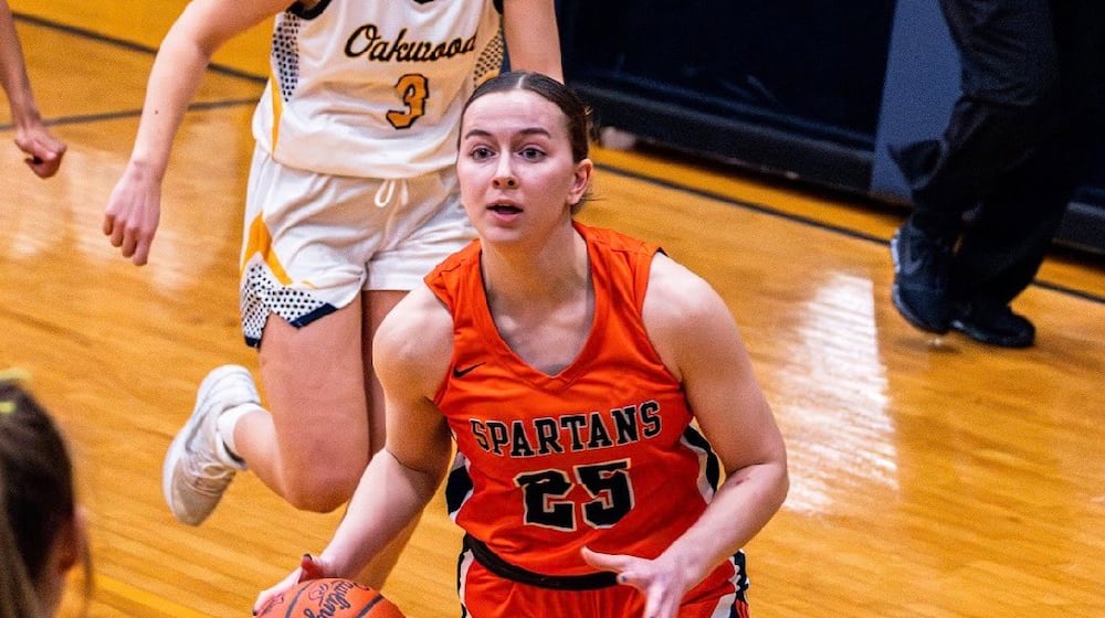 Waynesville High School senior Maggie Stephenson dribbles the ball up court during their game on Jan. 22, 2026 at Oakwood. ELIJAH COOK / CONTRIBUTED