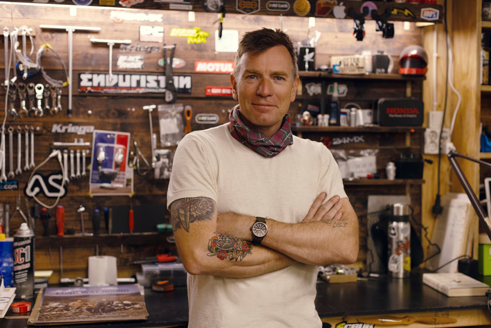 This image released by Apple TV+ shows Ewan McGregor in a scene from "Long Way Home." (Max Cruz/Apple TV+ via AP)