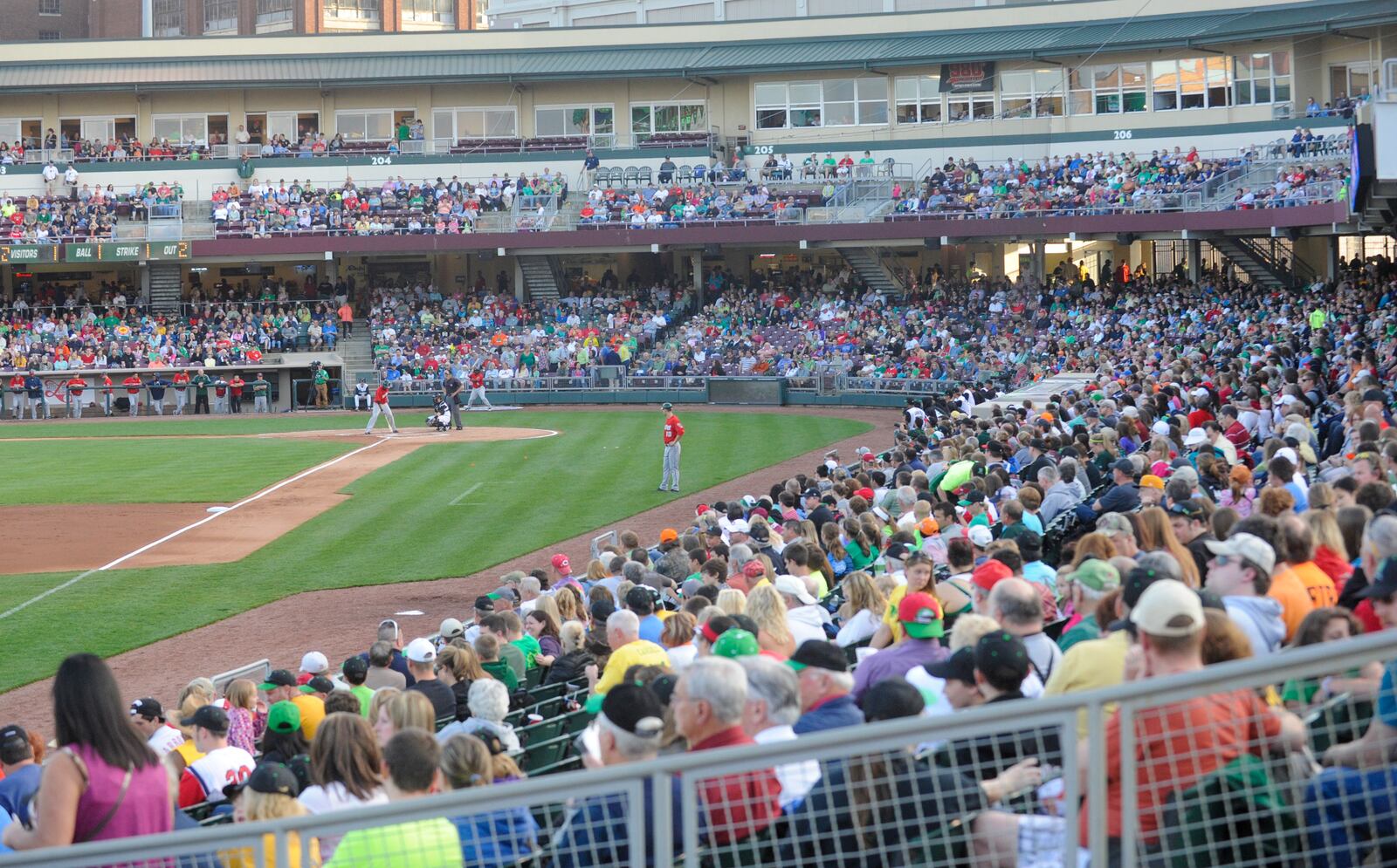 The Dayton Dragons extended their all-time record of consecutive sellouts at Fifth Third Field to 1,000 on Saturday, May 10, 2014. MARC PENDLETON / STAFF