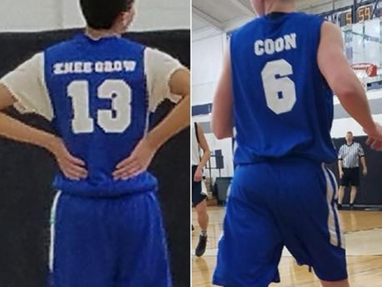 For multiple games, the teens – Kings High School students playing in a youth league not affiliated with the school district but using local school gyms – wore jerseys seen by dozens if not hundreds of parents, fans, friends and others. They all saw a player whose jersey name on the back was “Knee Grow” play next to a teammate identified by his uniform as “Coon.” And they played on a squad they – along with their adult coaches – dubbed “Wet Dream Team.”(Photo provided by WCPO-TV)