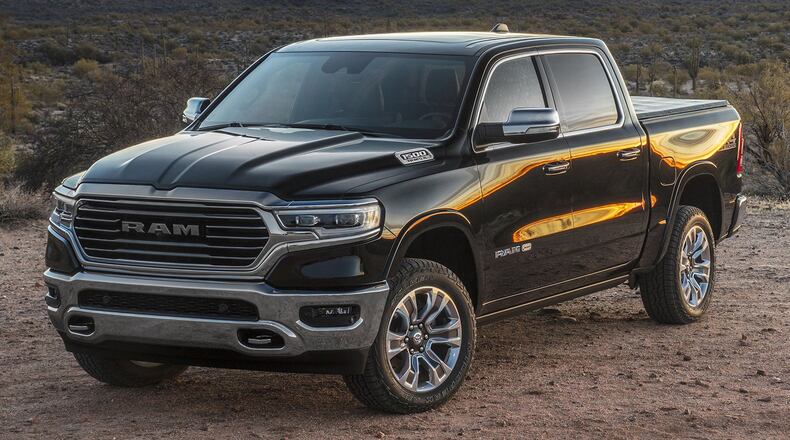 The all-new 2019 Ram 1500 brings significant gains in fuel efficiency through an all-new eTorque mild hybrid system in both V-6 and V-8 configurations. Overall weight for the Ram 1500 has been reduced by 225 pounds. Ram photo